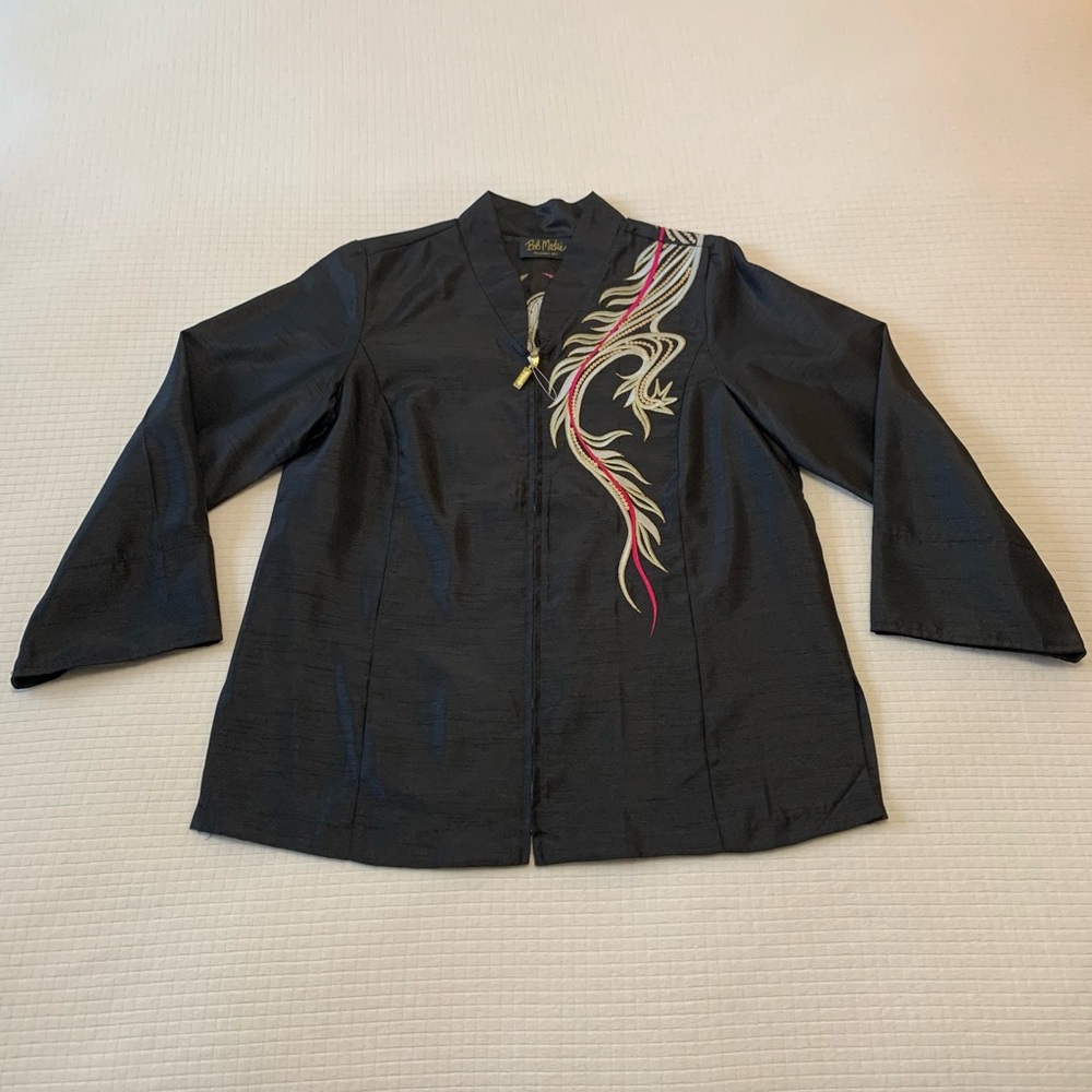 Bob Mackie Wearable Art embroidered dragon jacket/top - Picture 15 of 15